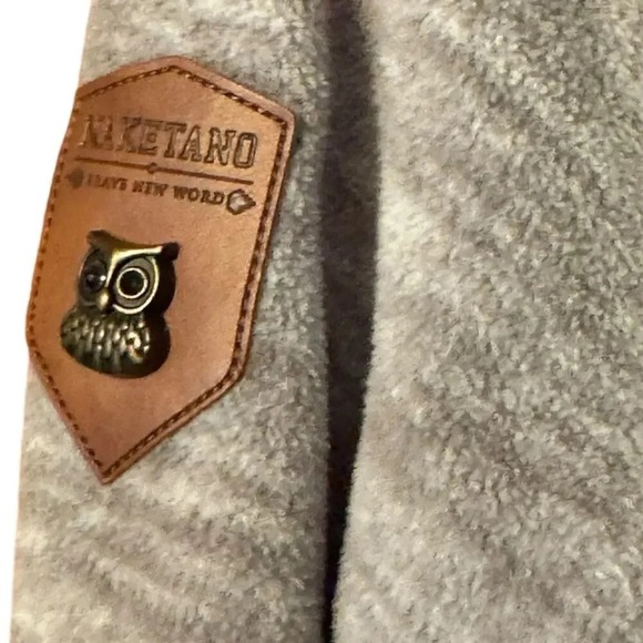 Naketano Cowl Neck Hoodie Velvet Gray Heathered Pullover Drawstring Sweatshirt - Picture 4 of 11